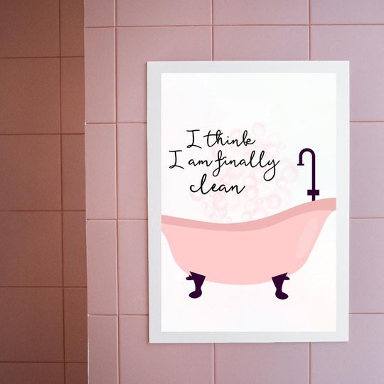 Discover Taylorr Swifts Inspired Bathroom Art: Bathtub Lyrics I am finally clean Print (8x10 Digital Download)