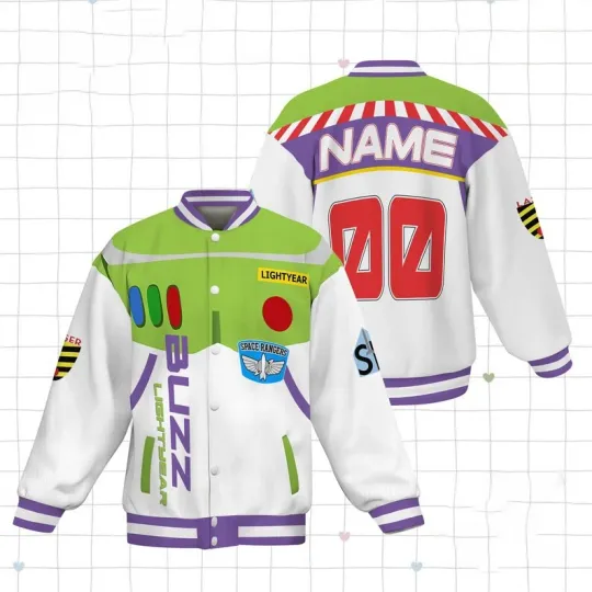 Discover Personalized Buzz Lightyear Cosplay Costume Toy Story Xmas Gift Baseball Jacket