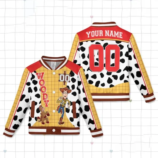 Discover Personalized Woody Cowboy Cosplay Costume Toy Story Christmas Baseball Jacket