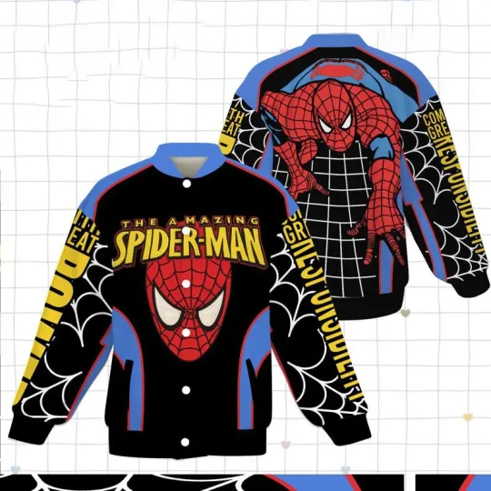 Discover The Amazing Spiderman Birthday Xmas Gift For Fan Superhero Baseball Jacket