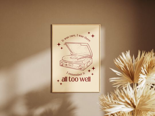 All Too Well, minimalist red retro print, eras tour, Taylorr taylorr version merch, song lyrics poster, preppy girly dorm room decor, collage room
