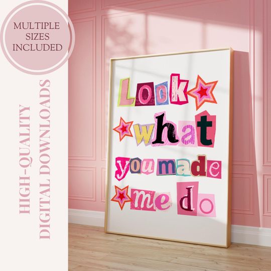 Discover Taylorrr Lyrics Poster Print: Girly Pop Music Wall Art