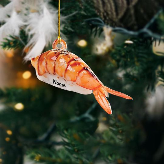 Discover Sushi Christmas Ornament, Shrimp Sushi Christmas Hanging Decor, Loved Sushi Ornament, Sushi Xmas Holiday Gift