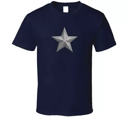 Silver Chest Star Captain America Navy T-Shirt