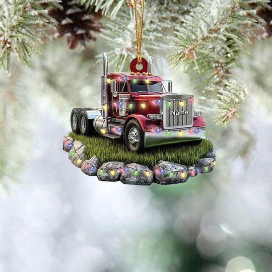 Personalized Truck Christmas Ornament, Truck Driver Ornament Gift, Trucker Gift
