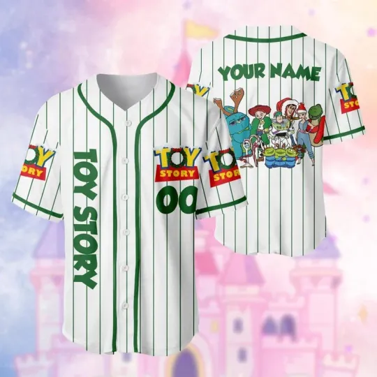 Personalized Pixar Toy Story Characters Merry Christmas Baseball Jersey Shirt
