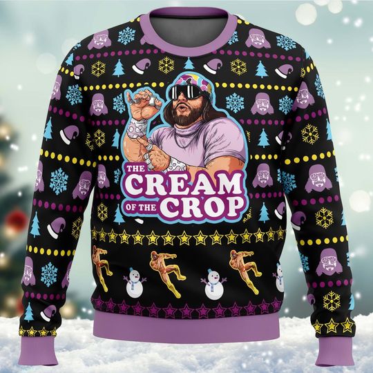 Discover The Cream Of The Crop Macho Man Randy Savage Pro Wrestling Ugly Christmas Sweater, Ugly Christmas Sweater, Merry Christmas.