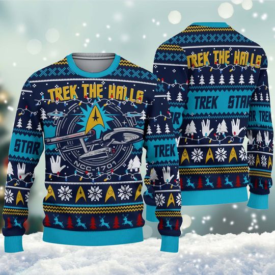 Discover startrek2020 Trek the Halls Ugly Christmas Sweater, Lover startrek2020 Ugly Sweater, startrek2020 Ugly Christmas Sweater, Merry Christmas.