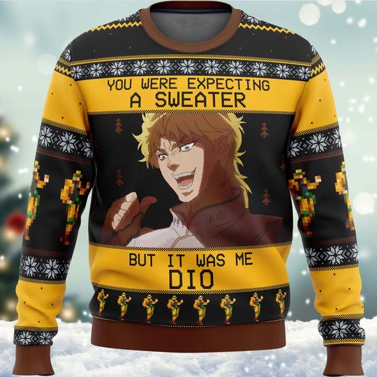 Discover It Was Me Dio Jojos Bizarre Adventure Ugly Christmas Sweater, Bizarre Adventure Ugly Sweater, Ugly Christmas Sweater, Merry Christmas.