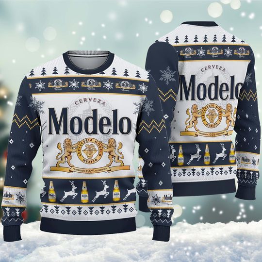 Discover Modelo Beer Ugly Christmas Sweater, Modelo Beer Ugly Sweater, Modelo Ugly Christmas Sweater, Lover Modelo Ugly Sweater.