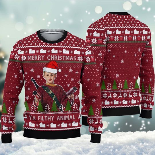 Discover Home Alone Ya Filthy Animal Ugly Christmas Sweater, Home Alone Ya Filthy Animal Ugly Sweater, Christmas Ugly Sweater.