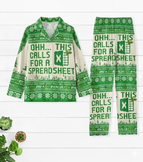 Discover Ohh This Calls For A Spreadsheet Pajamas Set, Funny Accountant Holiday Pajamas, Office Nerd Winter Pullover, Work Party Xmas Gift