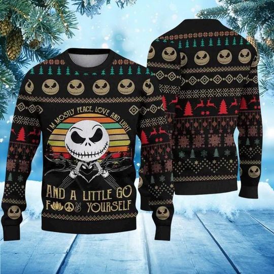 Nightmare Before Christmas Christmas Sweater, Jack Skellington Xmas Sweater, Horror Movie Sweater, Holiday Gift