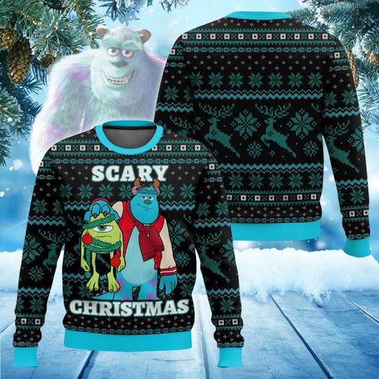 Discover Monsters Inc Ugly Christmas Sweater, Scary Christmas Sweater, Disney Xmas Sweater, Funny Xmas Gift