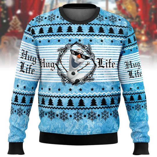 Discover Olaf Frozen Ugly Christmas Sweater, Hug Life Olaf Sweater, Disney Frozen Xmas Shirt, Olaf Snowman Sweatshirt, Disney Sweater For Kids