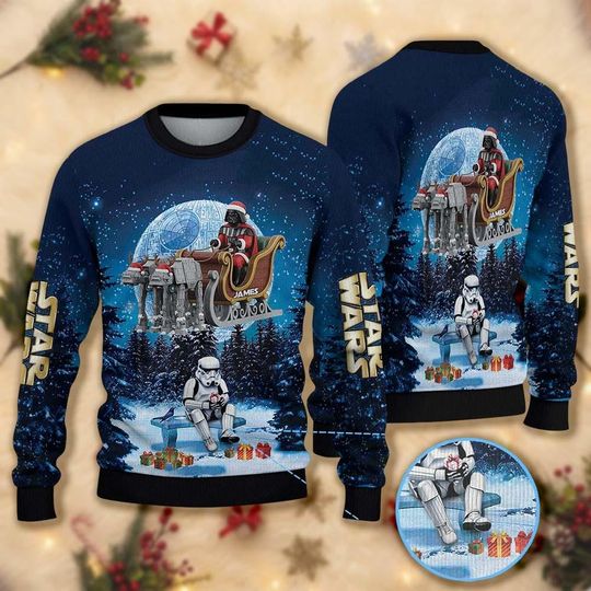 Discover Star Wars Ugly Christmas Sweate, Darth Vader Santa Sweater, Galaxys Edge Xmas Sweatshirt For Kids, Xmas Holiday Gift For Men Women