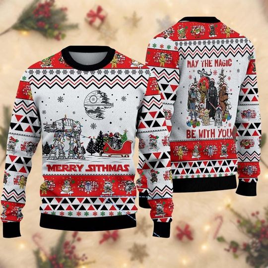 Discover Star Wars Ugly Christmas Sweater, Sithmas Xmas Sweater, Fun Christmas Gift for Men Women, Disneyland Family Holiday Sweatshirt
