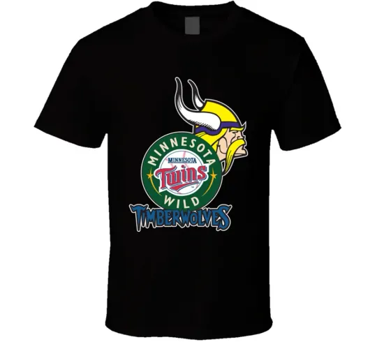 Discover Minnesota Pro Sports Teams Logo Mashup T-Shirt