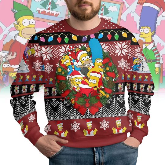 Discover The Simpsons Christmas Sweater, Homer Simpson Santa T-Shirt, Cartoon Movie Xmas Sweatshirt, Family Christmas Sweater, Gift For Fan