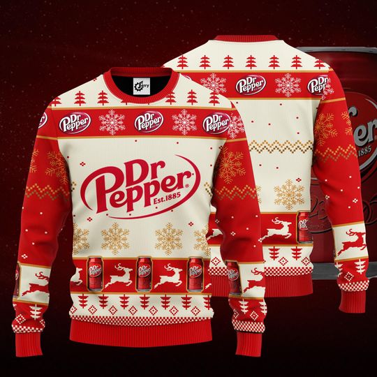 Dr Pepper Ugly Christmas Sweater, Mens Drinking Sweater, Dr Pepper Sweater, Soda Shirt, Holiday Sweater, Xmas Christmas Gift Vacation