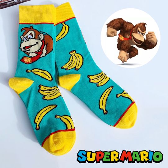 Super Mario Donkey Kong Banana Anime Socks