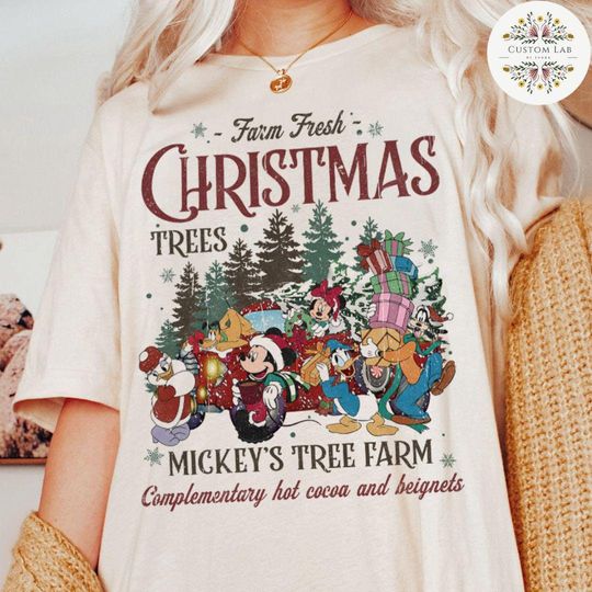 Discover Retro Mickey & Friends Farm Fresh Disney Christmas Shirt, Mickey's Tree Farm, Mickey's Very Merry Christmas Party, Christmas Tree Holiday