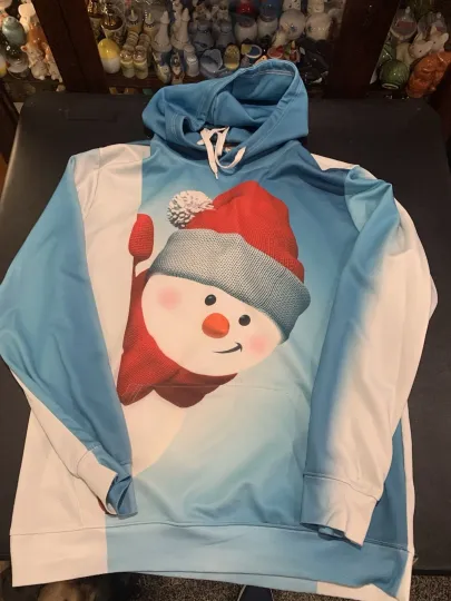 Discover Mens 3X Christmas Snowman All over Pullover Hoodie 3D Print Christmas