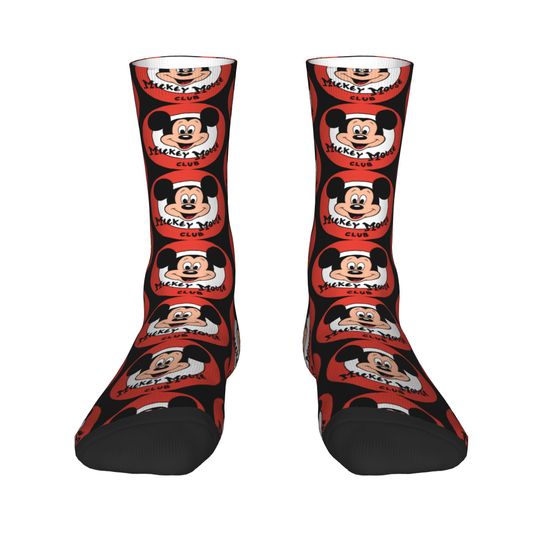 Discover Custom Kawaii Printed Mickey Mouse Club Symbol Socks for Women Men