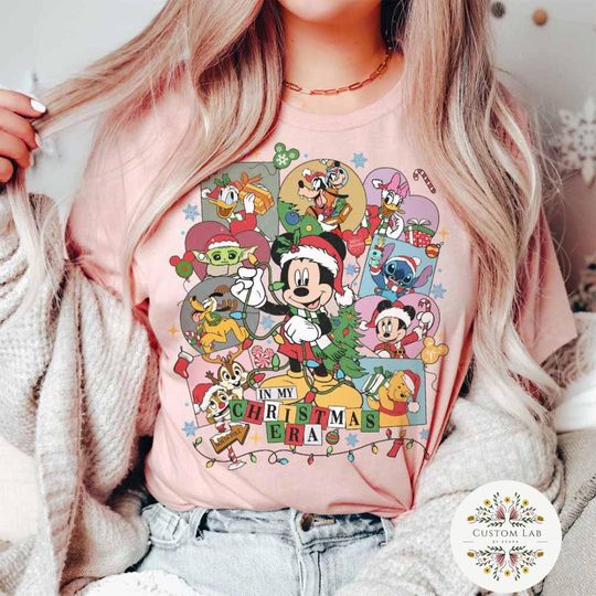 Discover Mickey and Friends Santa Disney Christmas Shirt, Mickey's Very Merry Christmas Party, In My Christmas Era, Holiday Family Christmas Lights