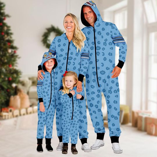 Blue Tiger Cosplay Onesie, Blue Tiger Costume Kigurumi, Blue Tiger Jumpsuit, Halloween Costume Pajamas, One-piece Pajamas