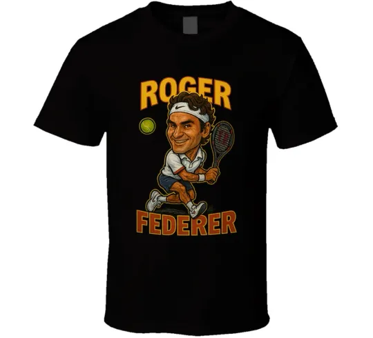 Discover Roger Federer Vintage Retro Caricature Tennis Player T Shirt
