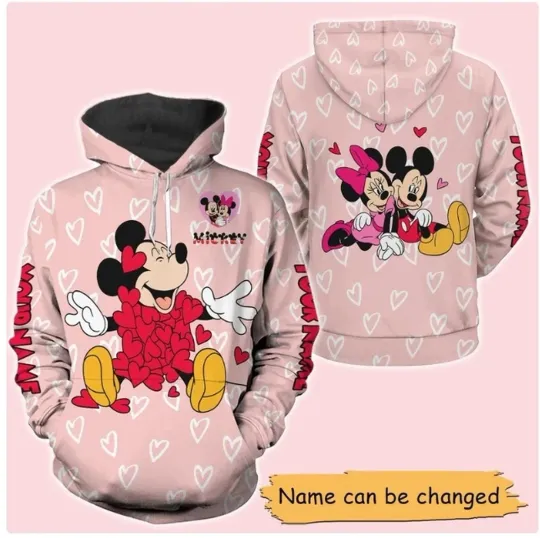Discover Custom Lover Mickey and Minnie 1 3D HOODIE HALLOWEEN GIFT US SIZE CHRISTMAS GIFT
