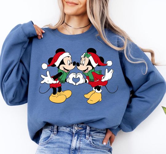 Discover Minnie Mickey Merry Christmas Sweatshirt, Disney Christmas Sweatshirt