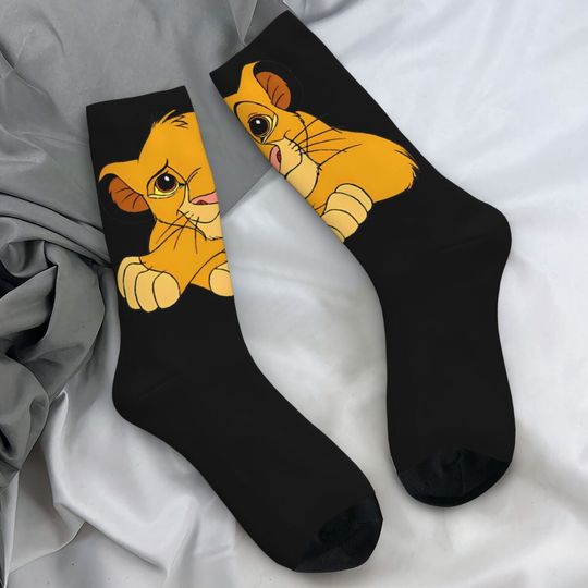 Adults Men Socks Cute Simba Face Lion King Stockings