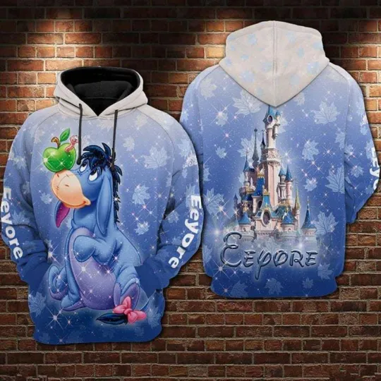 Discover Eeyore Magic Castle Snowflakes Merry Christmas 3D HOODIE US SIZE BEST PRICE