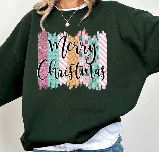 Discover Merry Christmas Sweatshirts for Women Retro Christmas Matching Family Sweaters