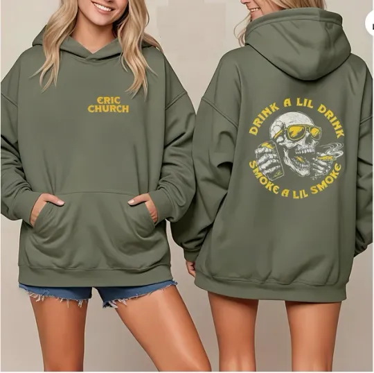 Discover Double Sided Hoodie Free The Machine E Church Tour 2025-26 Smoke A Little Smoke