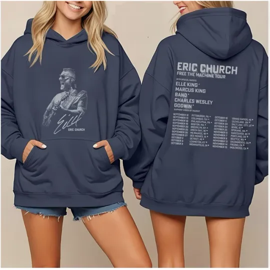 Discover E Church Double Sided Hoodie for the Free the Machine Tour 2025 Music Concert