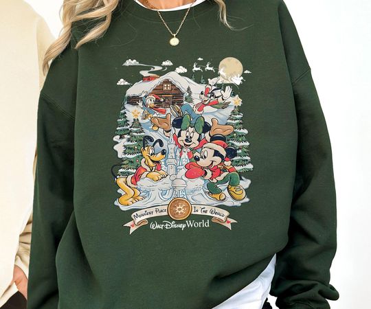 Discover Disney World Christmas T-Shirt, Sweatshirt and Hoodie, Mickey & Friends Holiday Tee, Family Disney Trip  Magical Christmas Vacation Outfit