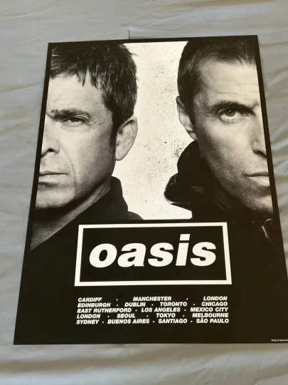 Discover Oasis Live 2025 Half Faces World Tour Concert Poster