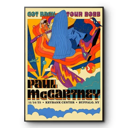 P mccartney Got Back Tour 2025 Buffalo NY Poster Vertical Premium Matte