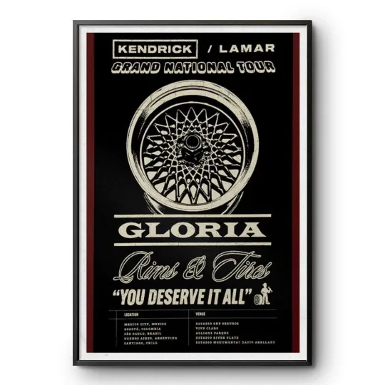 Kendrick Lamar Grand National Tour 2025 Poster Vertical Premium Matte