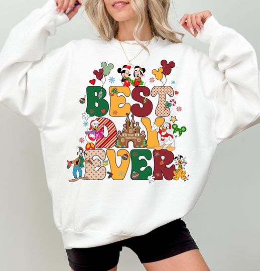 Discover Mickey & friends  Best Day Ever Disney Christmas Sweatshirt
