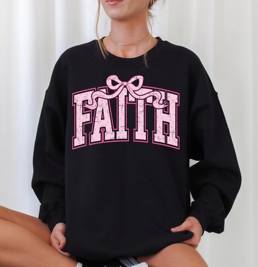 Discover Faith Sweatshirt: Christian Bow Graphic Tee, Religious Outfit