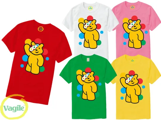 Discover Kids Men Women Spotty Pudsey Bear T-Shirt for Children in Need Charity