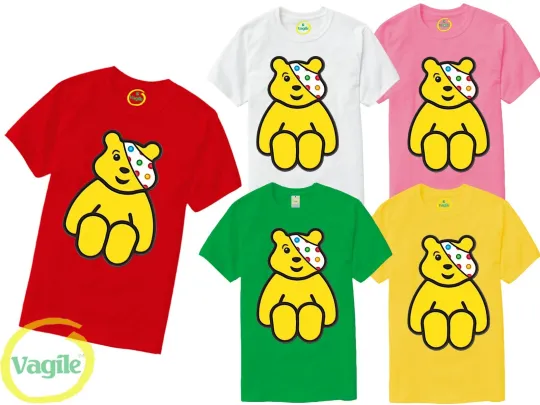 Discover Spotty Sitting Pudsey Bear Kids T-Shirt for Children in Need School Day 2024