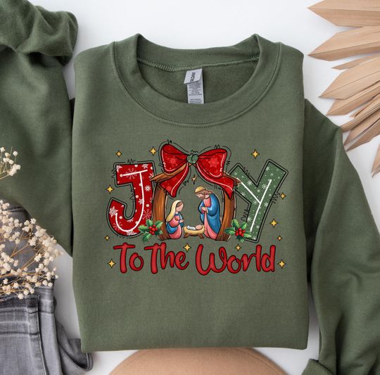 Discover Christian Christmas Sweatshirt, Joy To The World Sweatshirt
