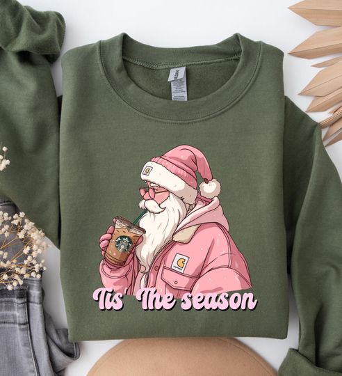 Discover Santa Christmas Coffee Shirt, Christmas coffee Sweatshirt