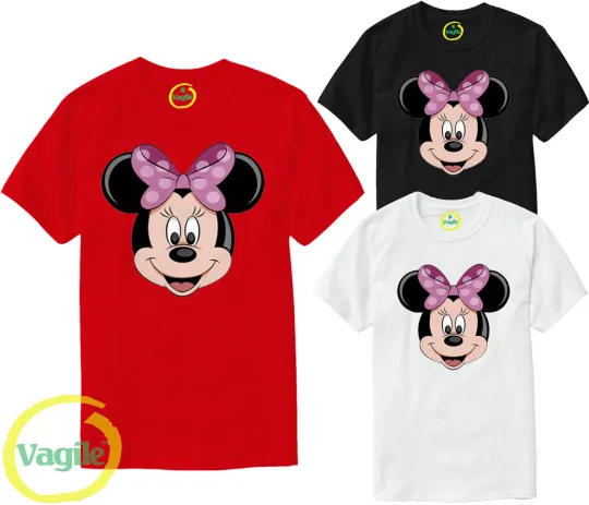 Discover Disney Minnie Mouse Cartoon Women Girls T-Shirt Top