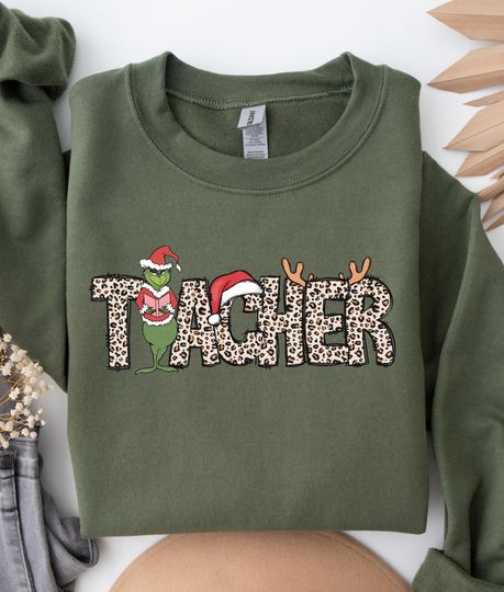 Discover Christmas Teacher Sweatshirt, Christmas Gift For Teacher, Teaching Sweaters